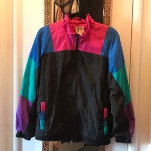 ✨ vintage 90s ladies ✨Bold Spirit✨ color block windbreaker jacket✨